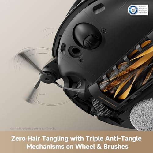 Mova V50 Ultra Complete Robot Vacuum and Mop Self-Cleaning, 24,000 Pa Suction, Liftable Navigation with Obstacle Overcoming and Warm Water Mopping with DuoSolution System Designed for Pets, Black