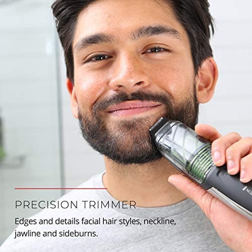 Remington Vacuum Beard Trimmer,13 Length and Style Settings with Adjustable Length Comb (2-18mm),Vacuum Trimmer for Beard, Mustache, and Stubble, Rechargeable Lithium Power, Washable, Removable Blades
