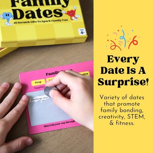 Family Dates 40 Scratch Off Cards – Fun Activities & Date Night Ideas for Kids and Parents – Adventure Card Game for Families – Unique Gift for Family Nights, Holidays, or Birthdays