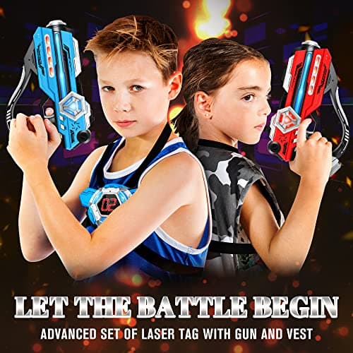 IJO Laser Tag Guns Set of 2 Laser Tag with Digital LED Score Display Vests for Teens, Family and Adults Fun,Birthday Gift Toys for Kids Ages 6 7 8 9 10 11 12+Year Old Boy & Girls