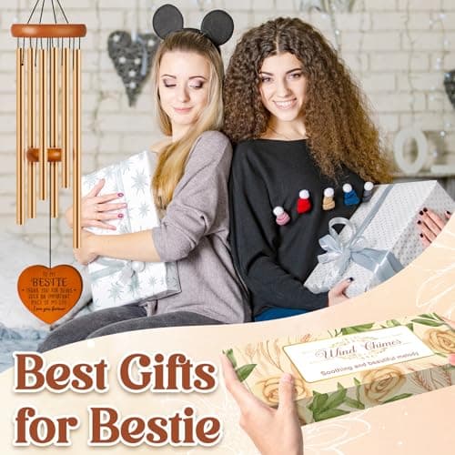Bestie Gifts for Women, Best Friend Wind Chimes, Friendship Bestie Happy Birthday Gift for Women, Graduation Thanksgiving for Friends Female BFF
