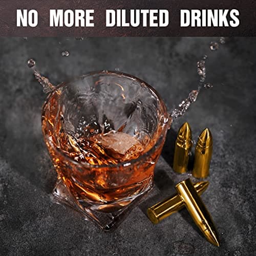 Gifts for Men Him Christmas, Whiskey Stone Gifts for Husband Anniversary, Unique Birthday Gift Ideas for Dad from Daughter Son Wife, Cool Stocking Stuffers, Bourbon Gadgets for Grandpa Uncle Father