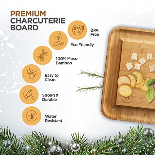 Charcuterie Board Gift Set - Bamboo Cheese Board and Knife Set - Housewarming Gifts for New Home, Wedding Gifts for Couples 2025, Bridal Shower Gifts, Birthday Gifts for Women