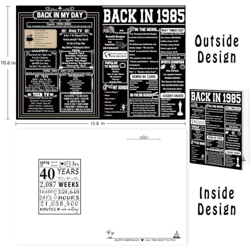 Asmallgf Jumbo 40th Birthday Gift Card with Envelope, Funny Turning 40 Bday Decorations for Mom Dad, Unique Forty Years Old Birthday Gift Idea for Women Men