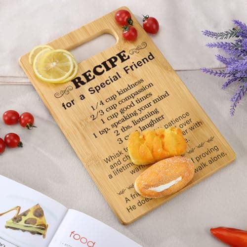 Best Friend Birthday Gifts for Women, Friendship Gifts for Women Friends, Unique Gifts for Friend Mothers Day, Bestie Bff Thank You Gift for Bestfriend Idea Recipe for a Special Friend Cutting Board