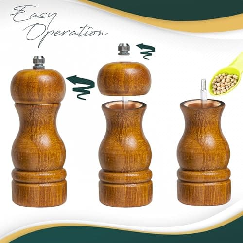Gourmet Peppercorn Gift Set with Wooden Pepper Mill in Gift Box - 4 Variety (Green, Black, White, Medley). Unique Christmas Gifts for Dad Gifts Stocking Stuffers for Adults Mother Day Fathers Day