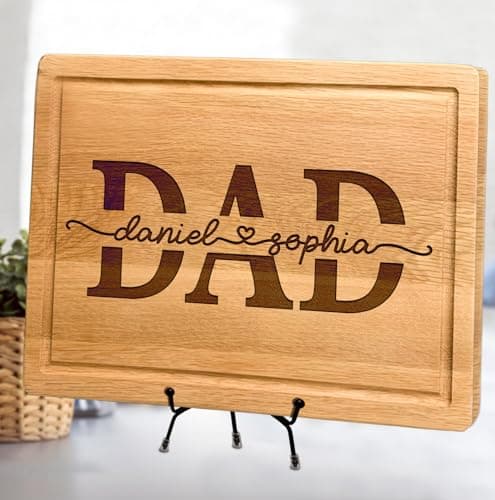 Personalized Dad Cutting Board, Custom Dad Gifts with Kids Names, Grill Father Boards, Cooking BBQ Grilling Gift For Men, Dad, Grandpa, Mens Gifts for Fathers Day, Christmas