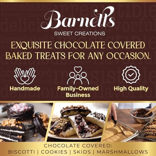 Barnetts 12 Chocolate Biscotti Gift Basket, Gourmet Cookies Gifts for Food Delivery, Ideas for Dad, Husband, Brother, Son, Grandfather, Girlfriend, Grandmother, Daughter, Mother