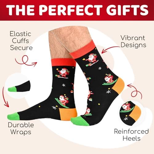 Christmas Gifts Stocking Socks - Xmas Stocking Stuffers for Men Women Secret Santa Gifts for Men Women