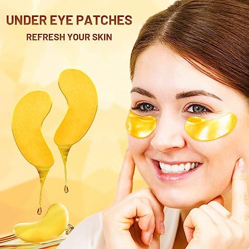 POSTA 24K Gold Eye Mask, 20 Pairs Eye Treatment Mask With Collagen, Under Eye Mask Treatment for Puffy Eyes, Dark Circles Corrector, Used for Eye Bags, Anti Aging Patches Luxury Gift for Women and Men
