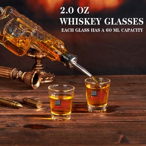 Gifts for Men Dad, Unique Christmas Anniversary Birthday Gift for Him Husband, 9 Oz Whiskey Decanter Set with 2 Oz Shot Glasses, Cool Persinalized Presents liquor dispenser for Home Bar