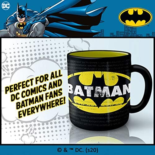 Silver Buffalo DC Comics Batman Logo Ceramic Mug, 20 Ounces