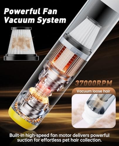 Cordless Dog Vacuum Groomer Kit,Cordless Rechargeable Vacuum Dog Brush for Hair,Handheld mini Pet Vacuum Brush,4200Pa Pet Grooming Cleaner With Comb Hair,Suitable for All Types of Cats and Dogs