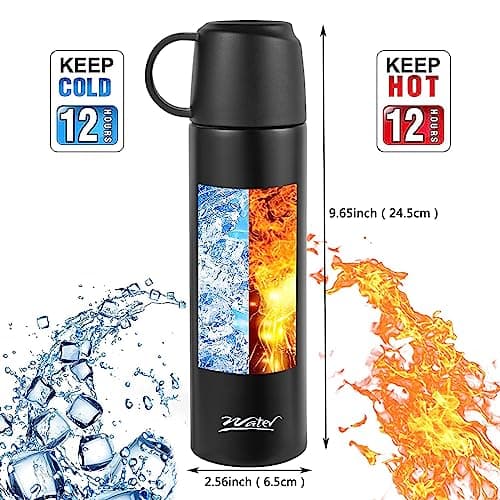 Vacuum Flask for Hot Drinks With Handle Coffee Cup Travel Mug Double Walled Sports Bottle Insulated Stainless Steel Tumblers Water Bottles Metal