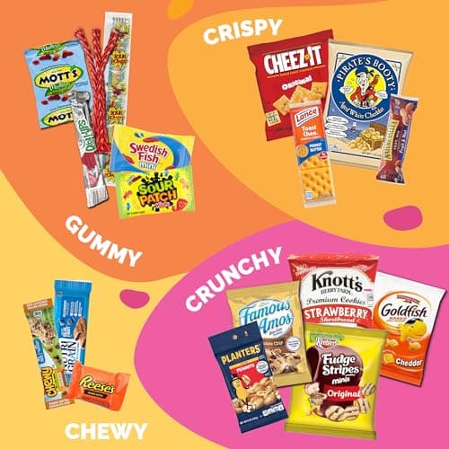 Halloween Snacks Variety Pack for Adults, Kids & Teens (40 Count) - Snack Box Variety Pack with Chips, Cookies & Bars, Halloween Care Package for College Students, Office Treats, Birthdays & Travel