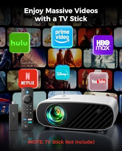 Mini Projector for iPhone, ELEPHAS 2024 Upgraded 1080P HD Projector, 8000L Portable Projector with Tripod, Movie Projector Compatible with Android/iOS/Windows/TV Stick/HDMI/USB