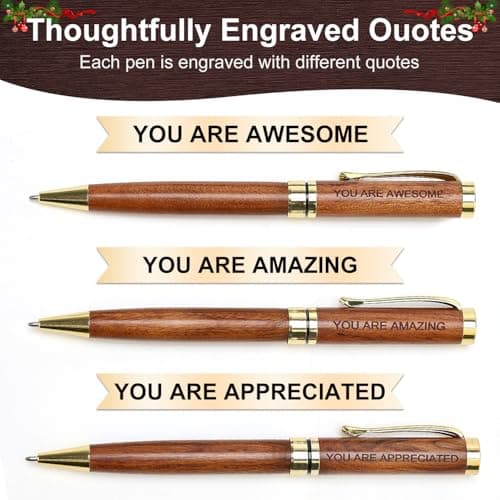 Luxury Wooden Pen Set Thank You Gifts for Women Men Friends Cool Teacher Boss Appreciation Gift for Female Coworkers Nice Engraved Pens Gifts Office Business Pens Work Employee Gratitude Gift