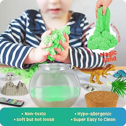 Dinosaur Toys for Kids - Dinosaurs Terrarium Kit for Kids - Birthday Gifts for Boy Ages 4 5 6 7 8-12 Year Old - DIY Dino Toys for Boys - Arts and Crafts Kit for Kid