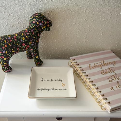 HOME SMILE Ceramic Ring Dish Jewelry Tray for Mom Sister Friends