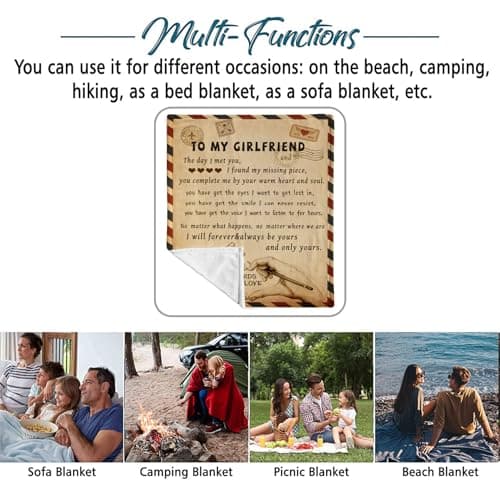 Gifts for Girlfriend to My Girlfriend Blanket Romantic Gifts for Her I Love You Throw Blankets Birthday Anniversary Blankets for Bed Sofa 50"x60"