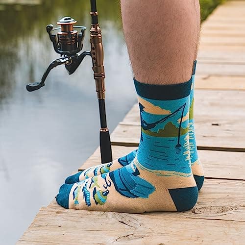 Lavley Can’t Today My Arm Is In A Cast Socks - Funny Fishing Socks for Men - Hilarious Gift for Anglers and Outdoorsmen - One Size Fits Most