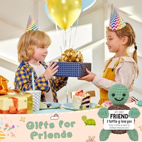 Mini Funny Turtle Best Friend Friendship Gifts for Women Men, Birthday Gifts for Friends Female Male Girls, I Love You Small Cute Stuff Things, Handmade Emotional Positive Crochet Turtle