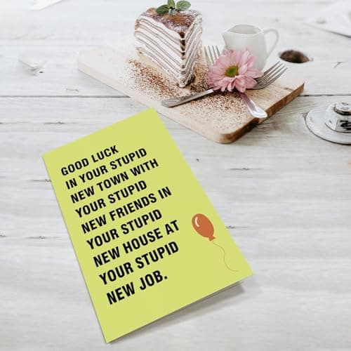 Supoeguk Hilarious Moving Away Gift for Friend, Sarcasm Good Luck Card for Men & Women, Farewell & Goodbye Card