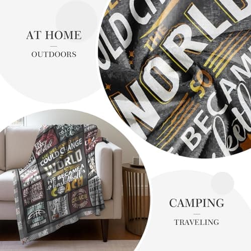 Basketball Coach Gifts for Men Throw Blanket 60 x 50 Inch, Gifts for Basketball Coach