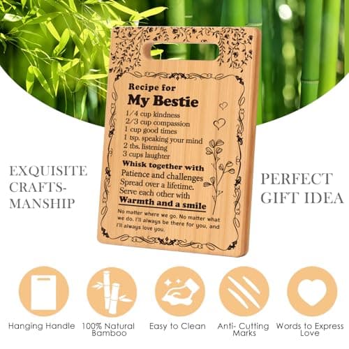 To My Bestie Gifts for Friendship Gifts for Women Friends Birthday Christmas Gifts Ideas for BFF Bestie Soul Sister Bestie Gifts for Women Friend BFF Gifts Best Friend Cutting Boards for the Kitchen