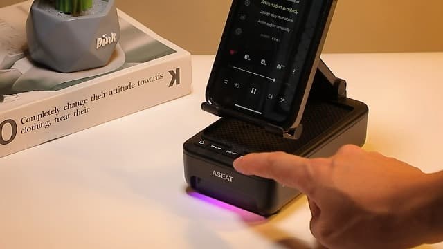 Gifts for Men Him, Cell Phone Stand with Bluetooth Speaker&Led Color Changing Light, Unique Gifts for Women Dad Her Husband, Cool Tech Gadget Wireless Speaker, Birthday Gifts for Men, Ideal Gifts