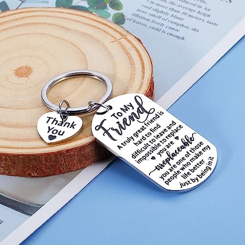 Gift for Best Friend Women Men Friendship Gift for Him Her Christmas Birthday Graduation Gifts for Friends Sentimental To My Friend Keychain Thank You Gifts Bestie