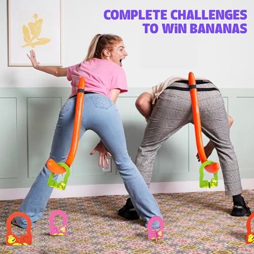 It's Bananas! The Monkey Tail Game - Funny, Fun Party & Family Board Game for Kids, Stocking Stuffer, Christmas, Thanksgiving, White Elephant, Girls Night, Birthday Gift, Gag, Novelty