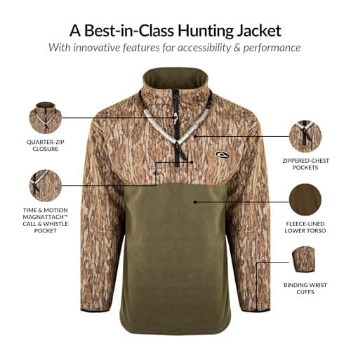 Drake Waterfowl Men's MST Quarter 1/4 Zip Refuge Eqwader Waterproof Windproof Breathable Resistant Outdoor Hunting Jacket