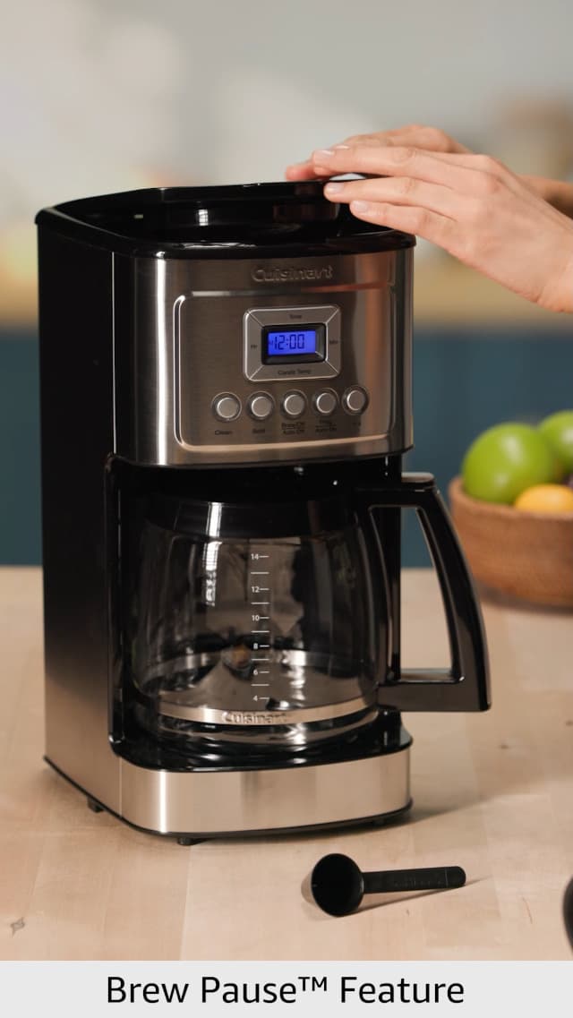 Cuisinart Coffee Maker, 14 Cup Glass Carafe Coffee Machine, Fully Automatic for Brew Strength Control, 1-4 Cup Settings, Adjustable 24 Hour Start and Auto-Shut-Off Times, Stainless Steel, DCC-3200P1