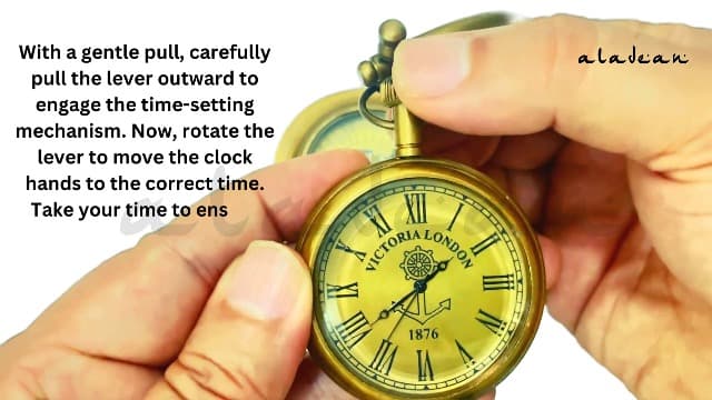 ALADEAN Brass Table Clock with Compass | Romantic Desk Clock - Decorative Vintage Mechanical Clock Lovers Boyfriend/Husband Birthday/Wedding Gifts (Love You)