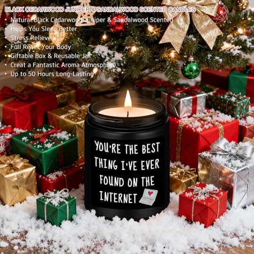 Anniversary Birthday Gifts for Men, Gifts for Boyfriend, Funny Romantic Wedding Gift for Men, Him, Boyfriend, Husband, Best Friends, Lover, Black Cedar Juniper Sandalwood Candle