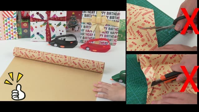 2PC Wrapping Paper Cutter Gift Wrap Cutter Christmas Wrapping Paper Cutter Slider Cutter Tool Paper Roller Cutters for Christmas Gift Wrapping Packing with 3 Replaceable Blades (2PC Black)