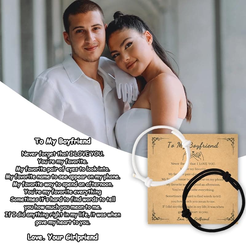 Couples Bracelets for Him and Her Bond Bracelet Long Distance Relationship Gift Ideas Adjustable Bracelets for Men Women