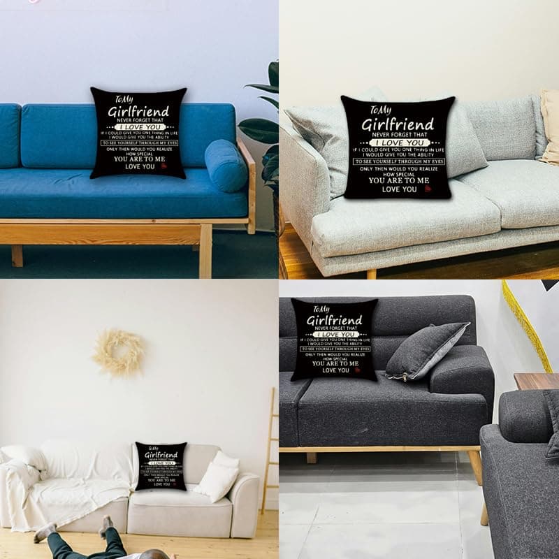 Girlfriend Valentines Day Gifts for Her Gf Girlfriend I Love You Pillow Case Gifts for Her Girlfriend Anniversary Birthday Gifts for Gf Girlfriend Black Pillowcase for Women Gf 18x18 Pillow Cover Gift