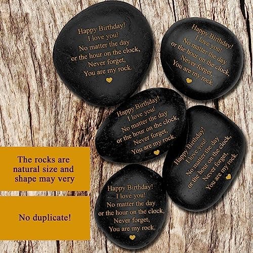 Decorative Stones Birthday Present for Husband, Boyfriend - Engraved Husband Birthdays Present from Wife - Decorative Accessories Happy Birthday Presents for Men - Cool Mens Birthday Present