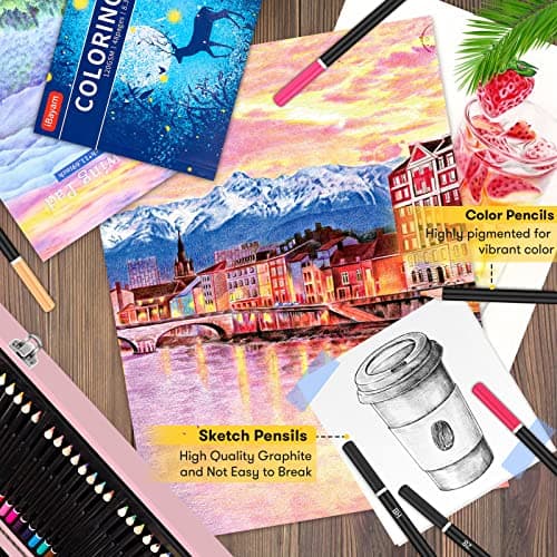 iBayam Christmas| Birthday Gifts for Kids Teen Girls Trendy Stuff 6-16 Year Old, 150-Pack Art Set Kits with 2 Sketch Pads, Coloring Book, Stocking Stuffers for Teens Girls, Cute Cool Fun Crafts Gifts