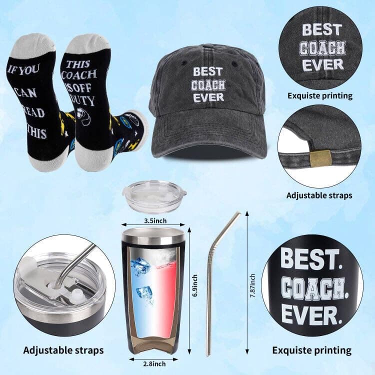 LiYiQ Coaches Gifts, Best Coach Ever, Christmas Gifts, Thank You Gift for Coach, Gift for Baseball Softball Soccer Basketball Coaches