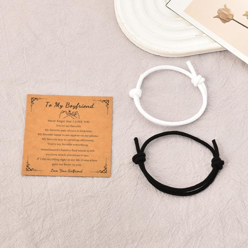 Couples Bracelets for Him and Her Bond Bracelet Long Distance Relationship Gift Ideas Adjustable Bracelets for Men Women