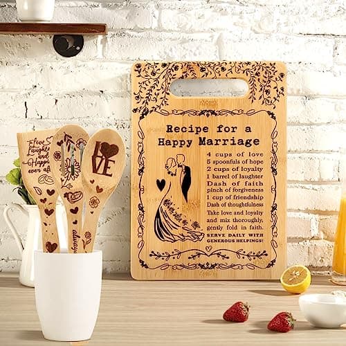 Wedding Gifts for Couples Marriage Cutting Boards Anniversary Newlywed Gift for Friend Inspiring Marriage Gifts Bridal Shower Gifts for Bride Cutting Boards for the Kitchen