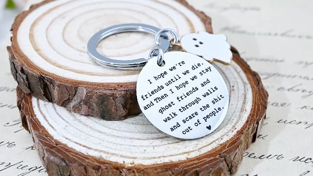 igvean Best Friend Keychains Funny Birthday Gift for Friends Christmas Halloween Gifts for Women Friend Boo Basket Stuffers