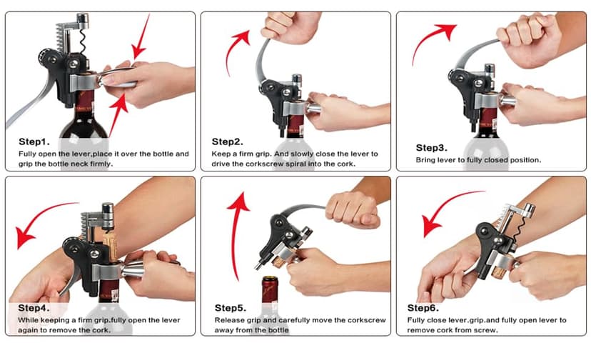 Wine Opener,Wine Bottle Opener, Wine Accessories Areator Wine Opener Kit, Red wine Corkscrew Set with Wood Case,Wine Gift with Luxury Packaging