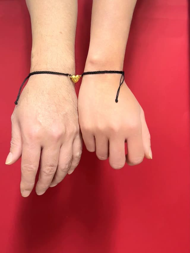 Matching Bracelets for Couples, Gold Heart Initial Friendship Adjustable Bracelet Women Cute Match Charm Letter Name Black Braided Rope Valentines Bf Gf Friends Jewelry Gift