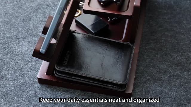 ProCase Gifts for Dad, Wood Phone Docking Station for Men, Dad Gifts From Daughter Son, Mens Nightstand Organizer, Anniversary Birthday Gifts for Dad Father Husband Him -Espresso (Engraved Word)