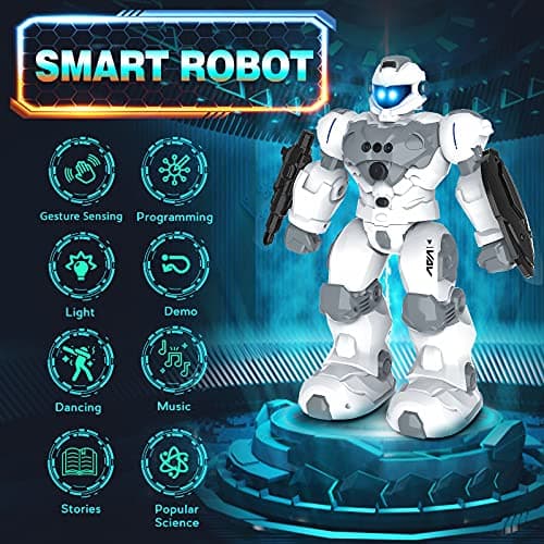 VAV Toys for 6-10 Year Old Boys Girls, Rechargeable Remote Control Robot Toy, Intelligent Programmable RC Robot with 2.4GHz Gesture Sensing, Christmas Birthday Gifts for Kids Age 6 7 8 9 10