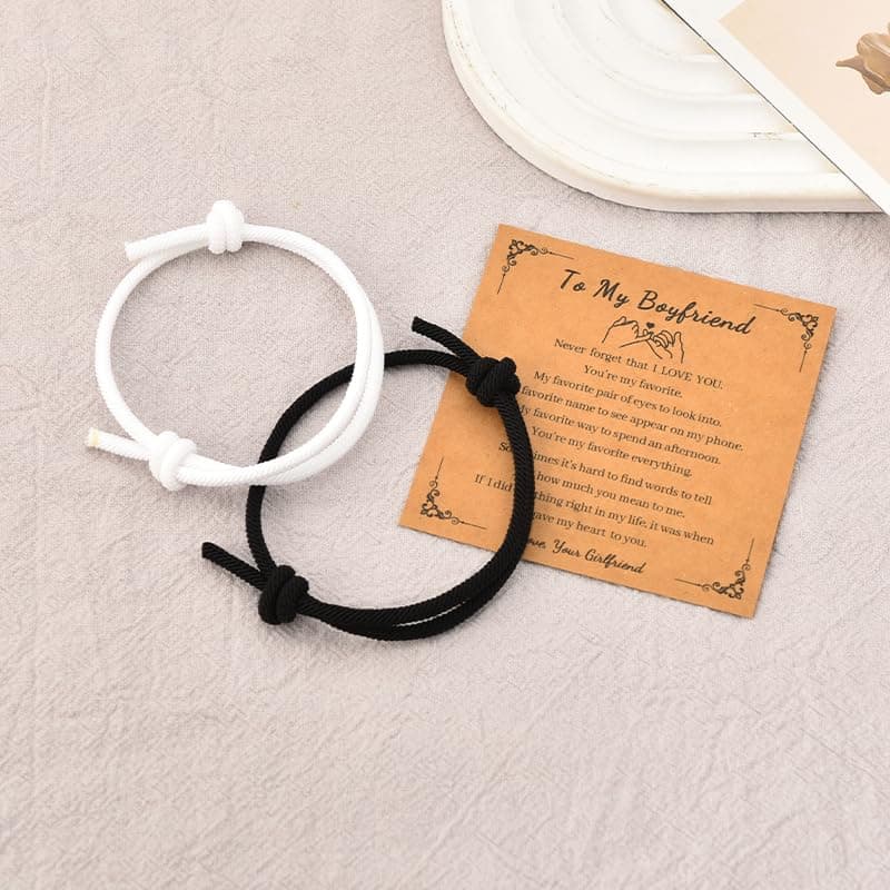 Couples Bracelets for Him and Her Bond Bracelet Long Distance Relationship Gift Ideas Adjustable Bracelets for Men Women